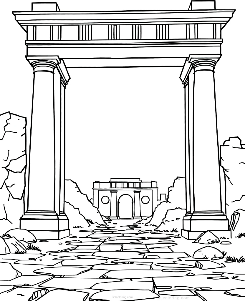 Roman Triumphal Arch coloring page for kids