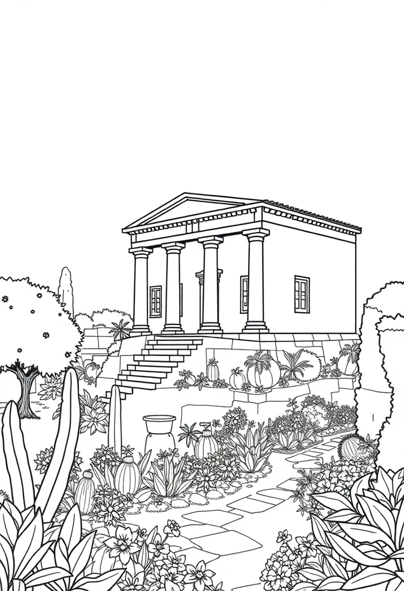 Roman Villa With Gardens coloring pages