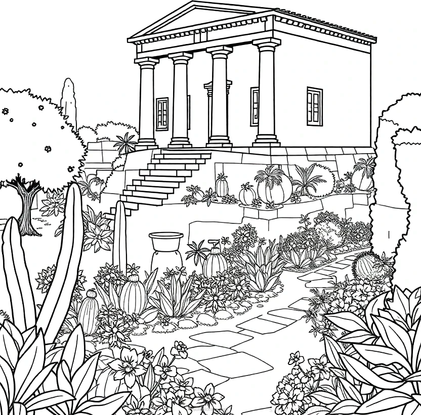 Roman Villa With Gardens coloring pages