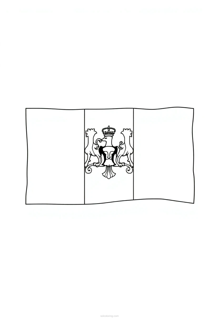 Romanian Flag coloring page for kids