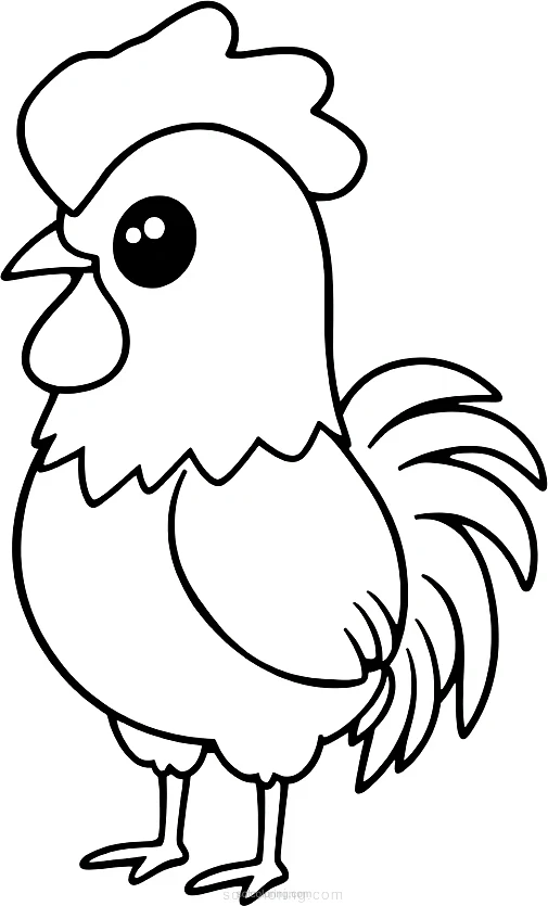 Rooster coloring page for kids