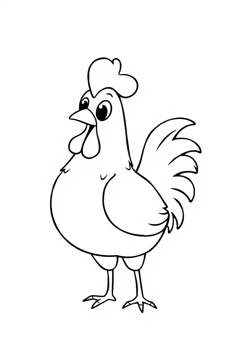 Rooster Crowing coloring page, free printable