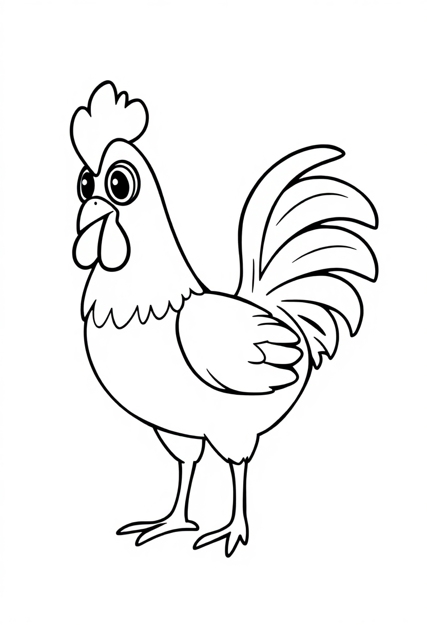 Rooster coloring page, free printable