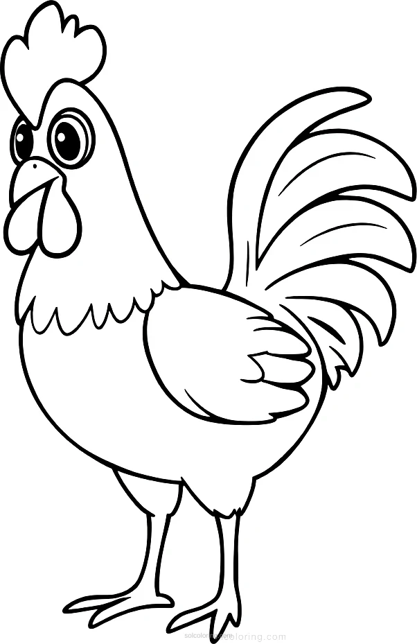 Rooster coloring page for kids