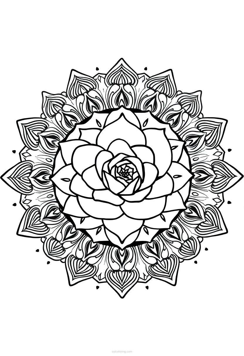 Rose coloring page for kids