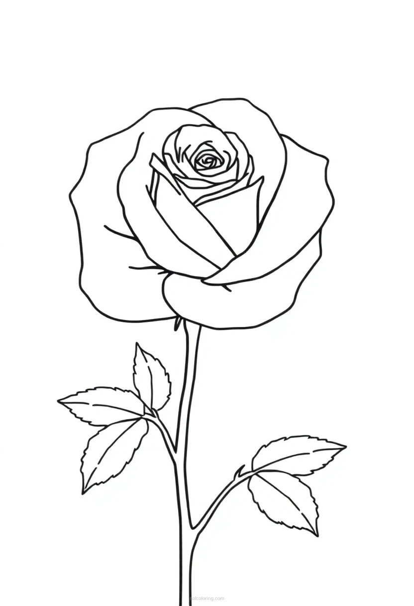 Rose coloring page for kids