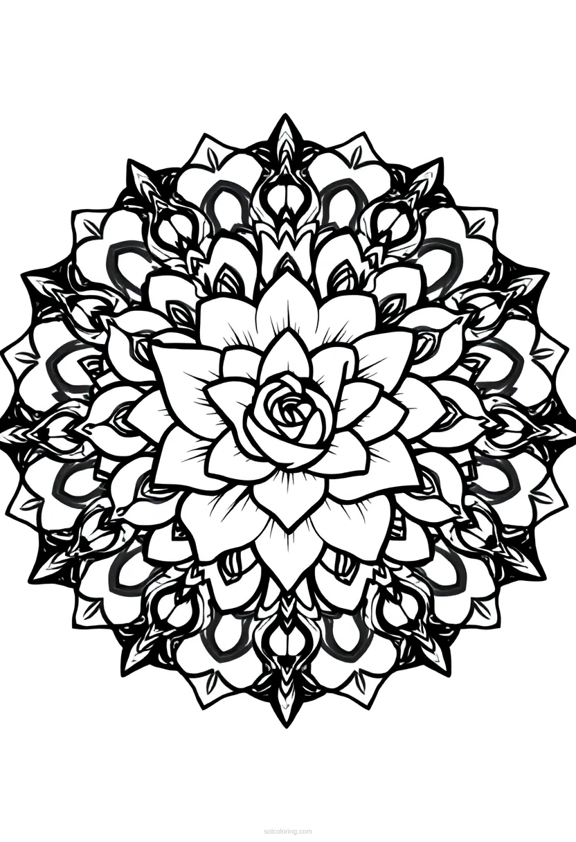 Rose coloring page for kids