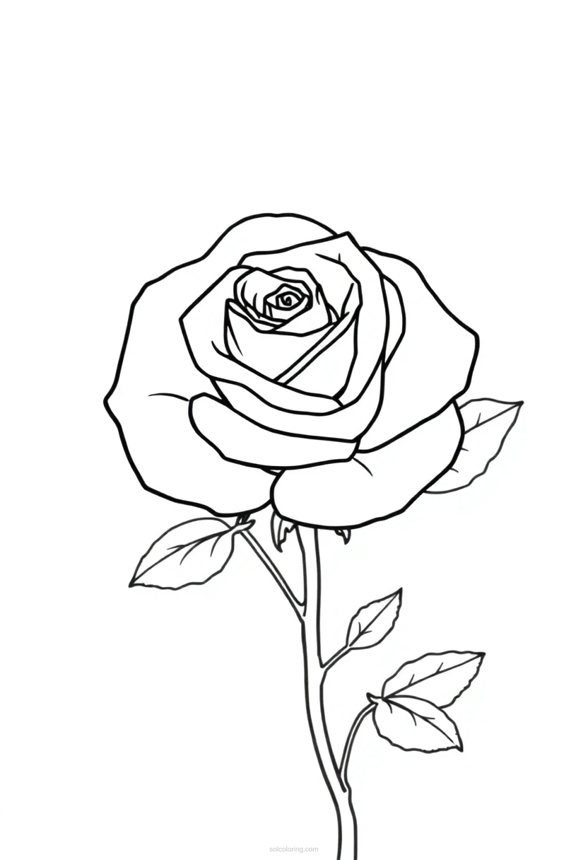 Rose coloring page for kids