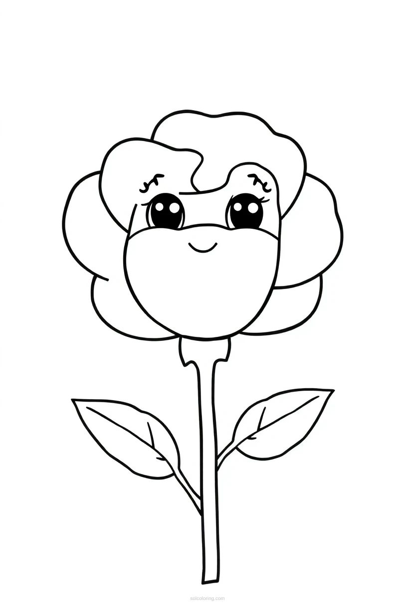 Rose coloring page for kids