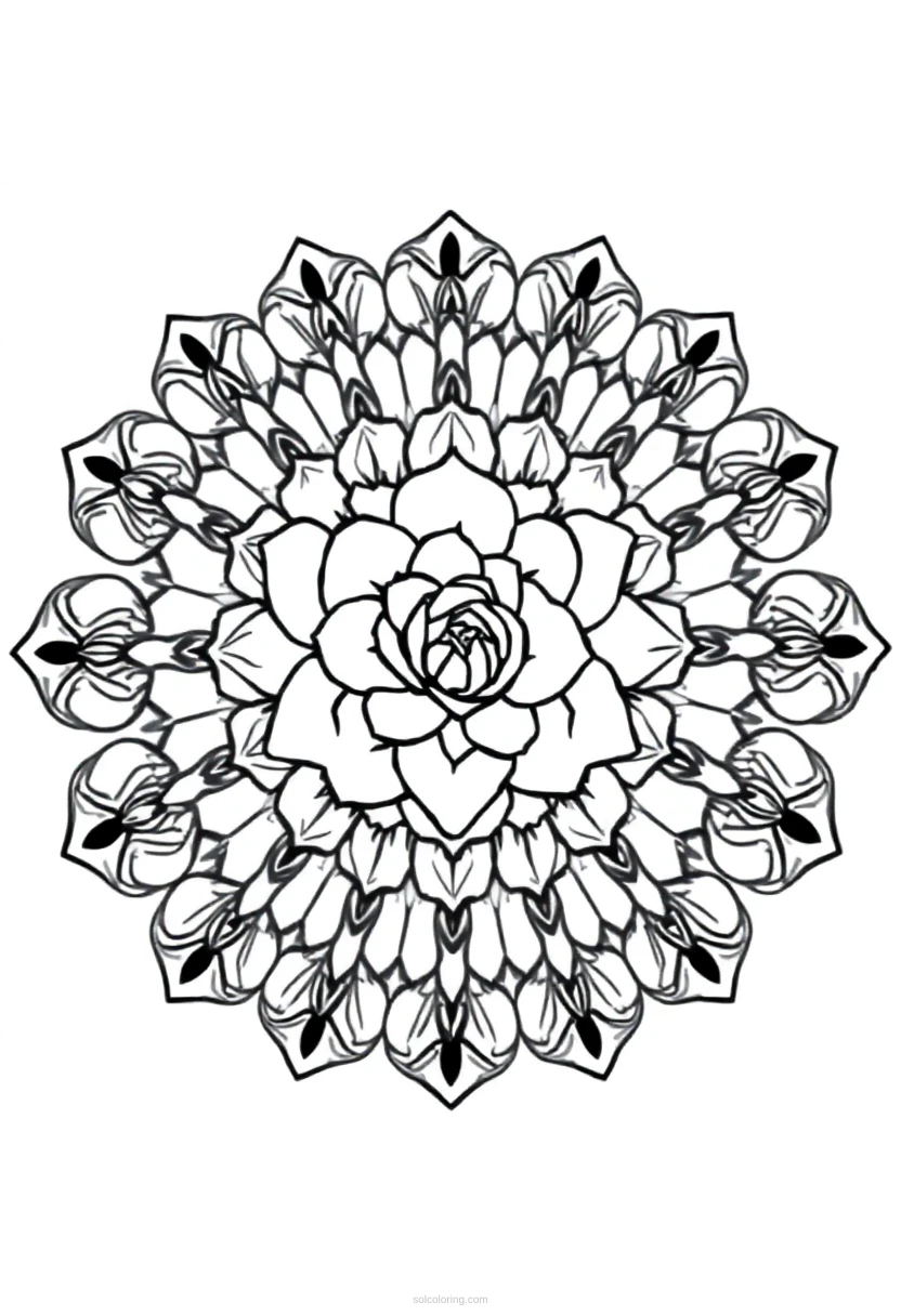 Rose coloring page for kids