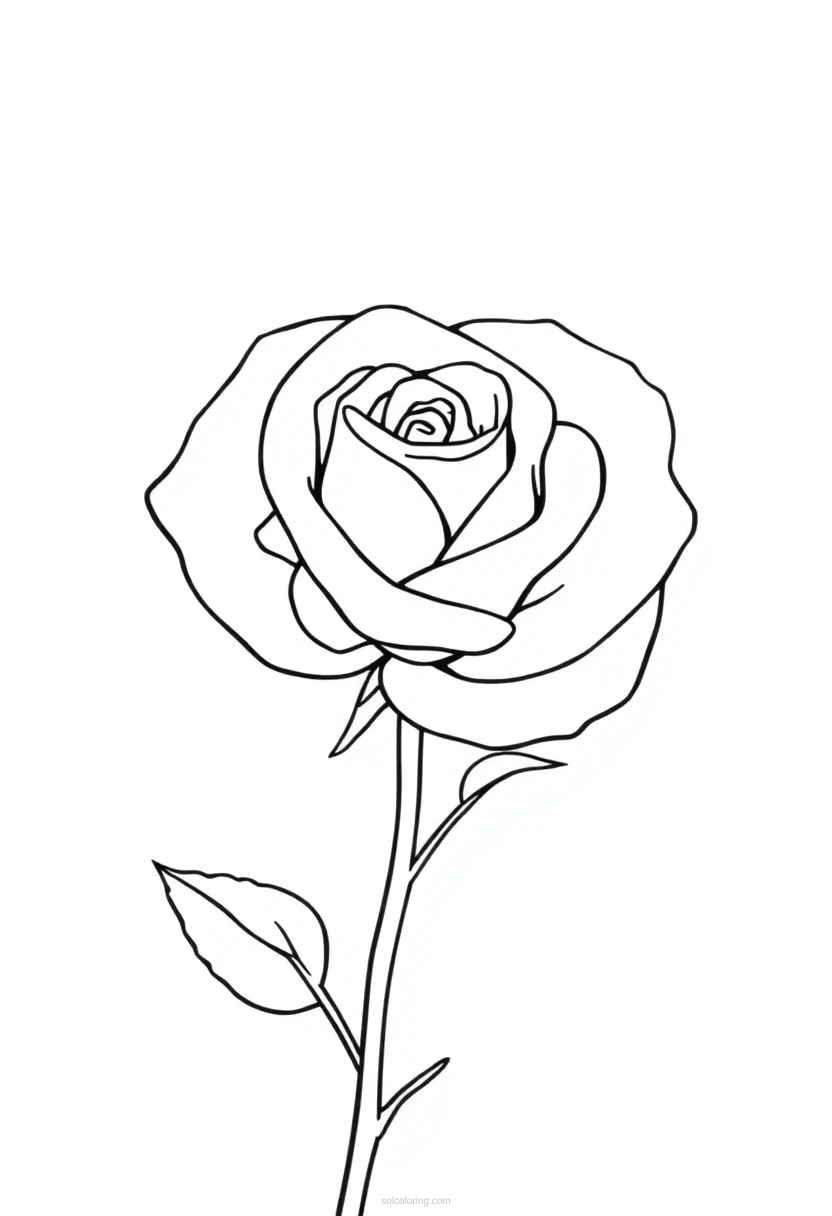 Rose coloring page for kids