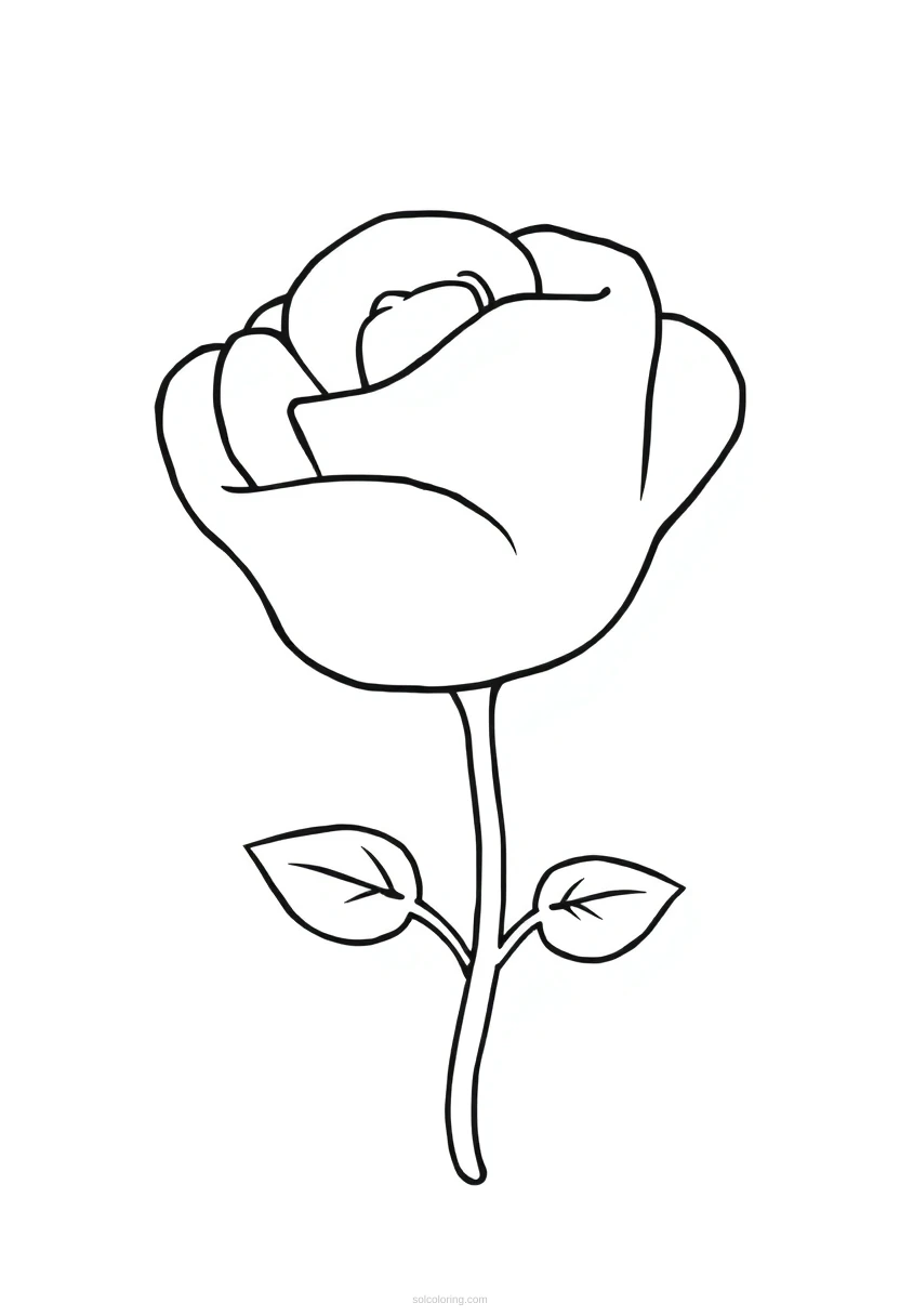 Rose coloring page for kids