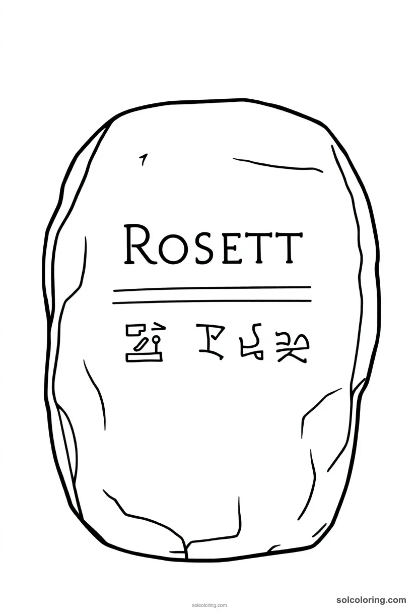 Cute Cartoon Rosetta Stone cute cartoon coloring page for kids