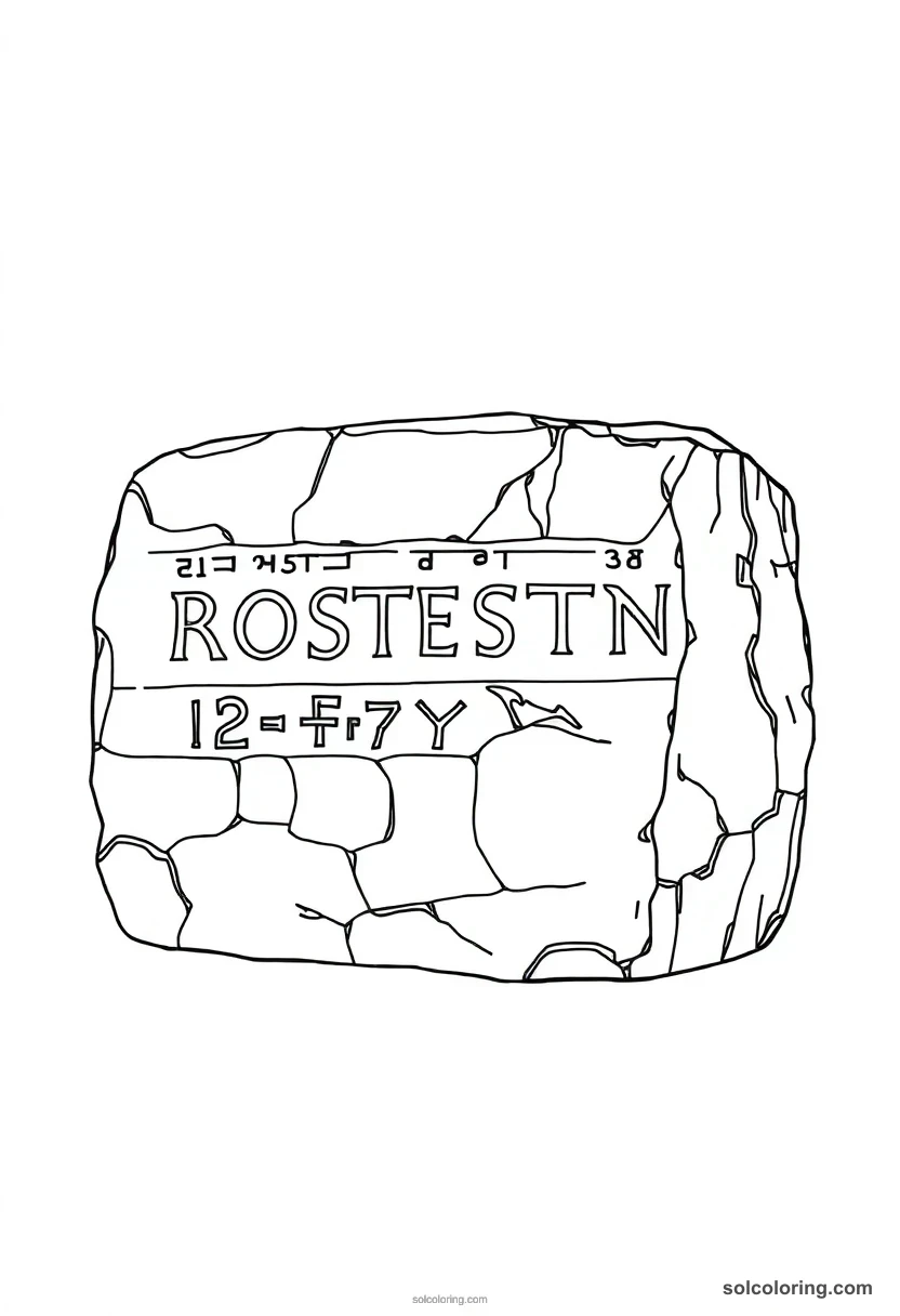 Rosetta Stone detailed coloring page for kids