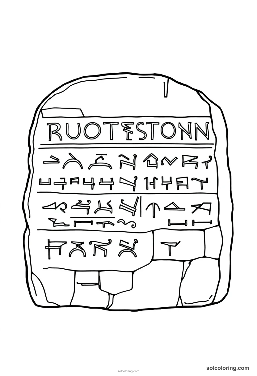Simple Rosetta Stone simple coloring page for kids