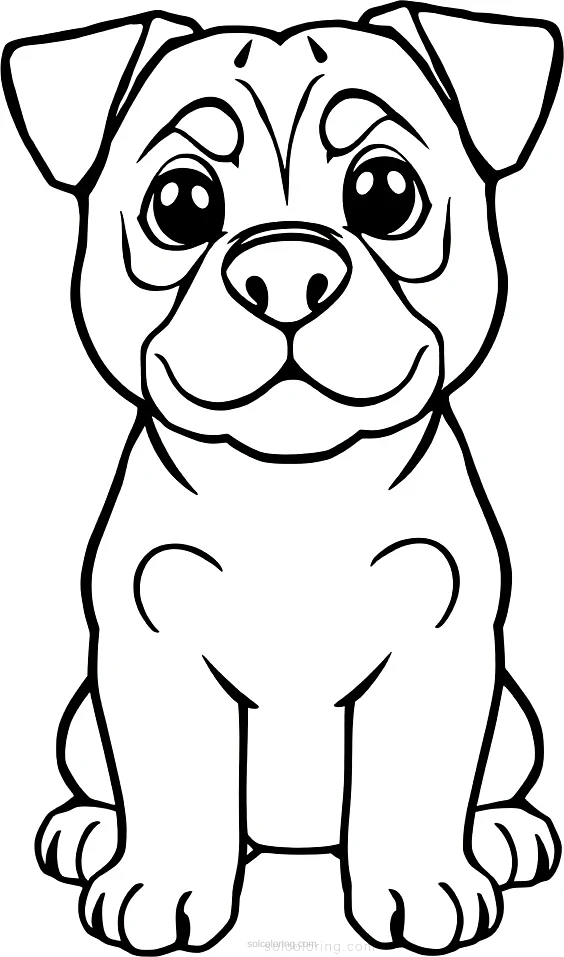 Rottweiler Guard Dog coloring page for kids