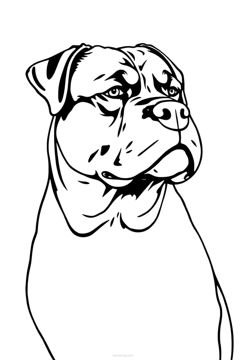 Rottweiler Guard Dog coloring page for kids