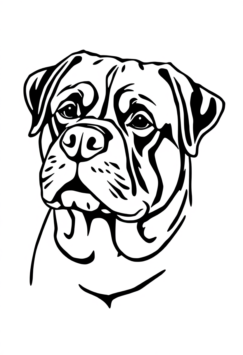 Rottweiler Guard Dog coloring page, free printable