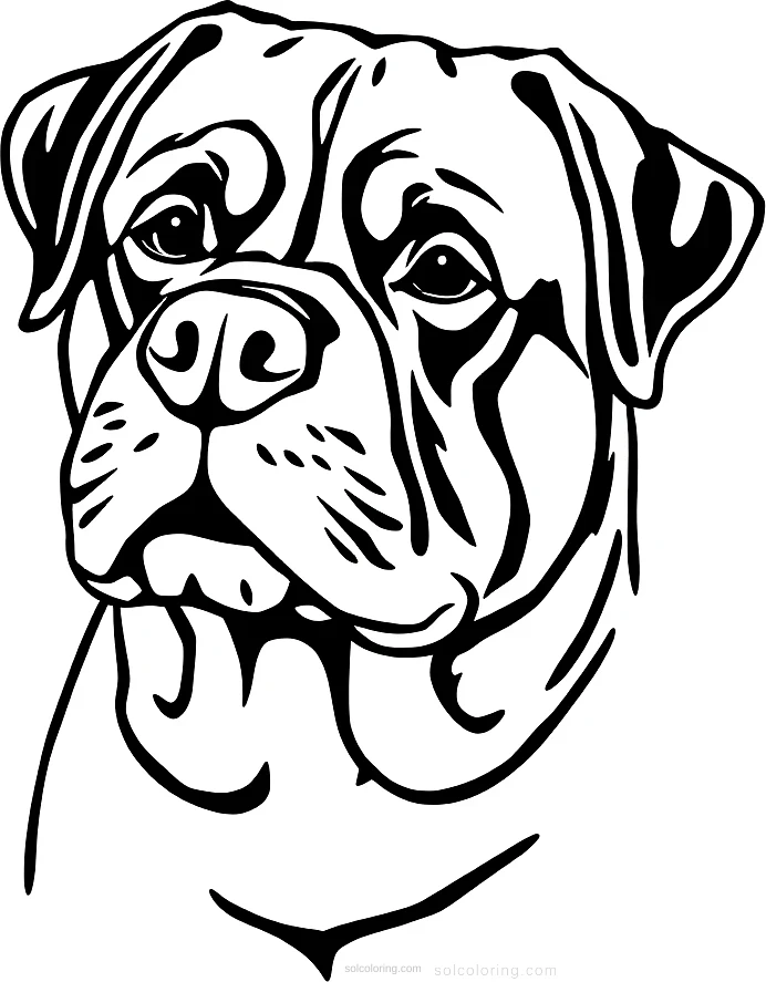 Rottweiler Guard Dog coloring page for kids