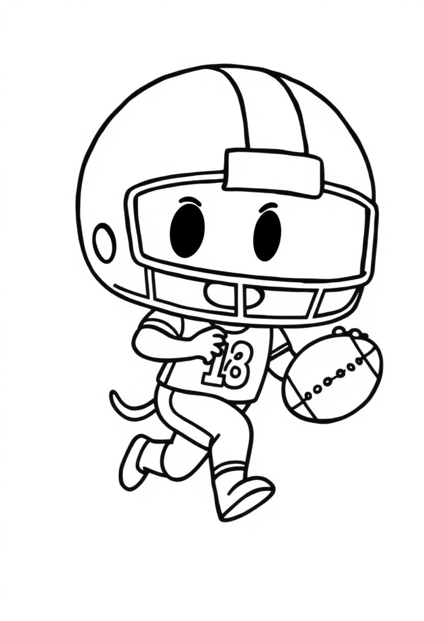Running Back with Ball coloring page, free printable