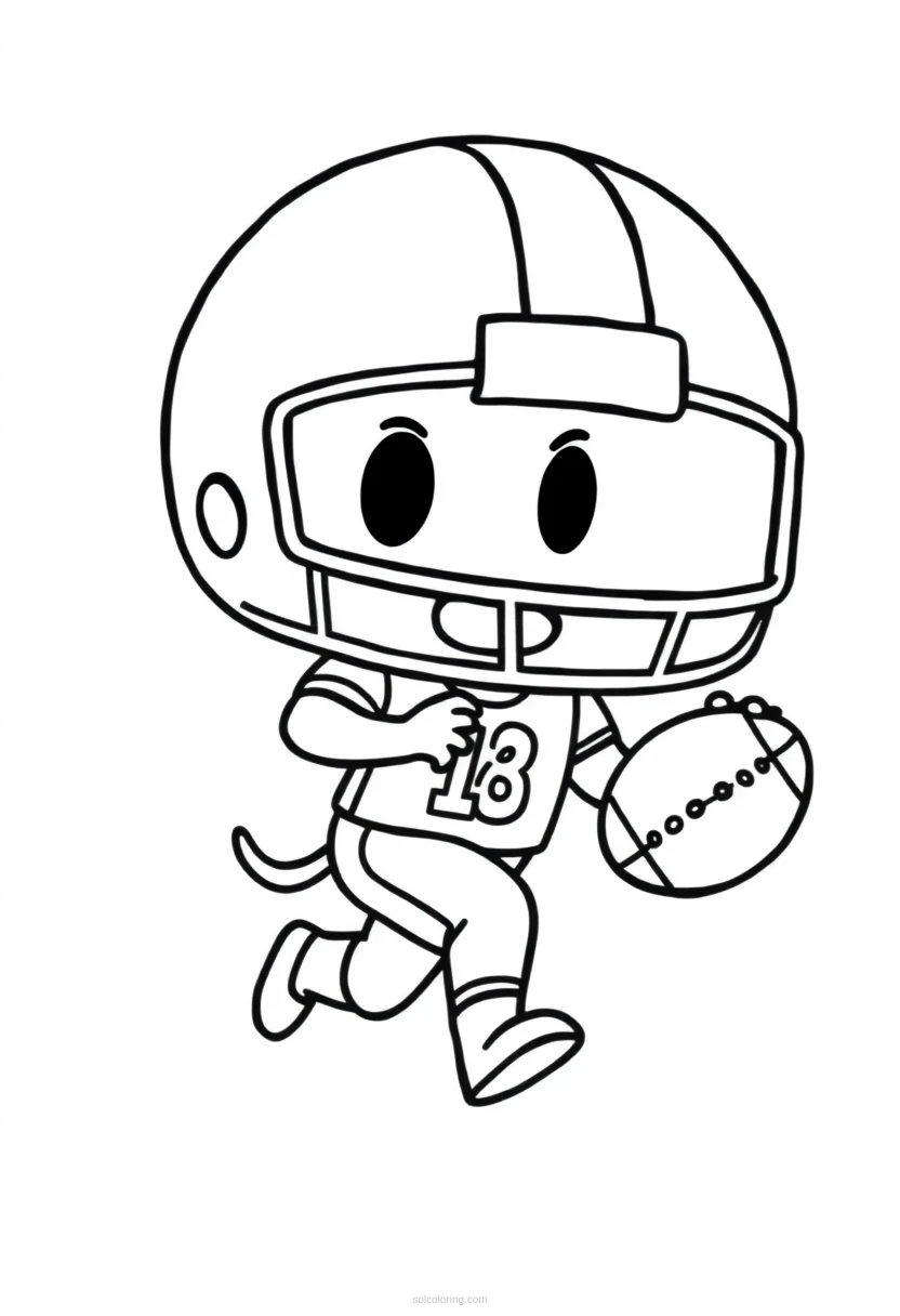 Running Back with Ball coloring page for kids