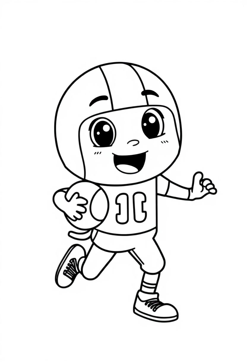 Running Back with Ball coloring page, free printable