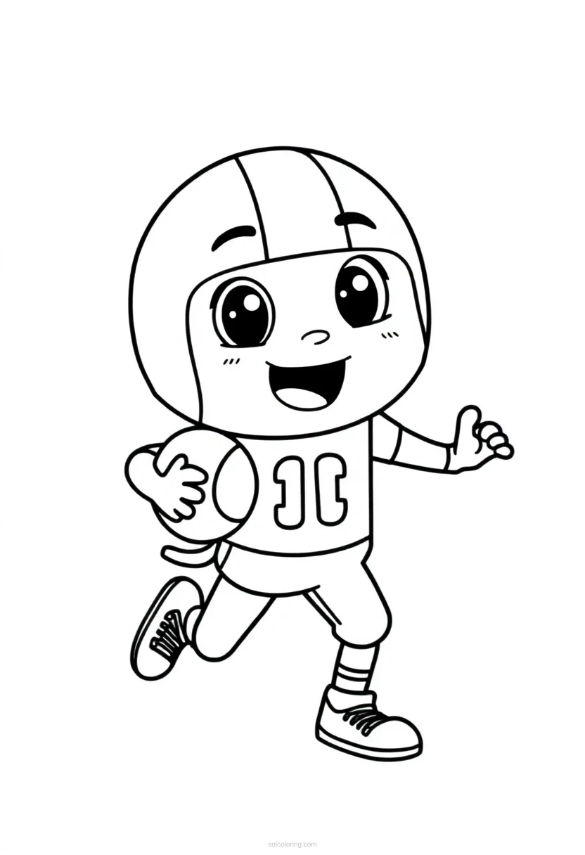 Running Back with Ball coloring page for kids