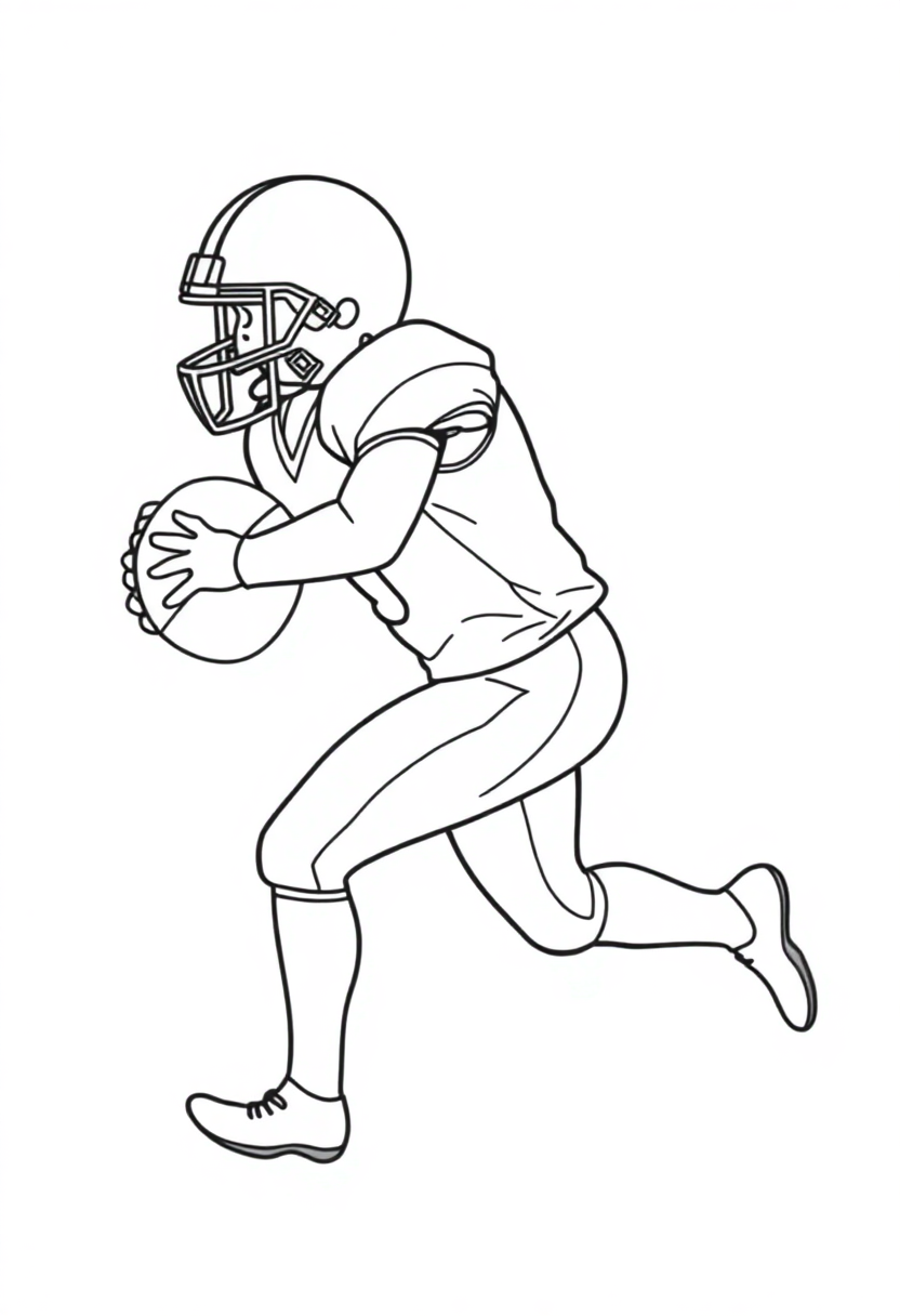 Running Back with Ball coloring page, free printable