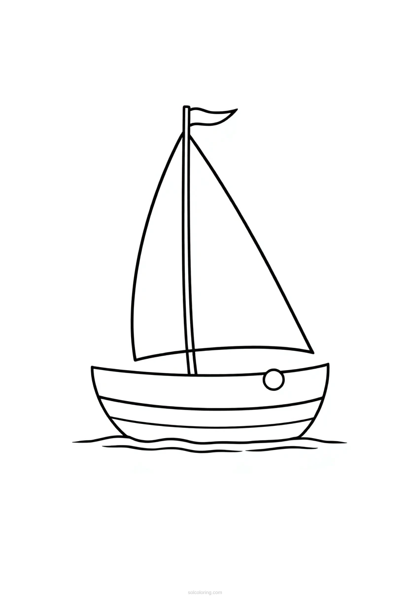 Sailboat coloring page for kids
