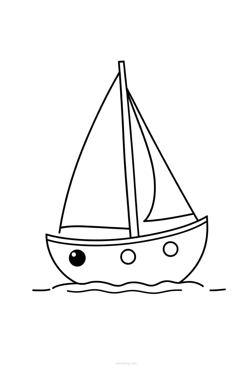 Sailboat coloring page for kids