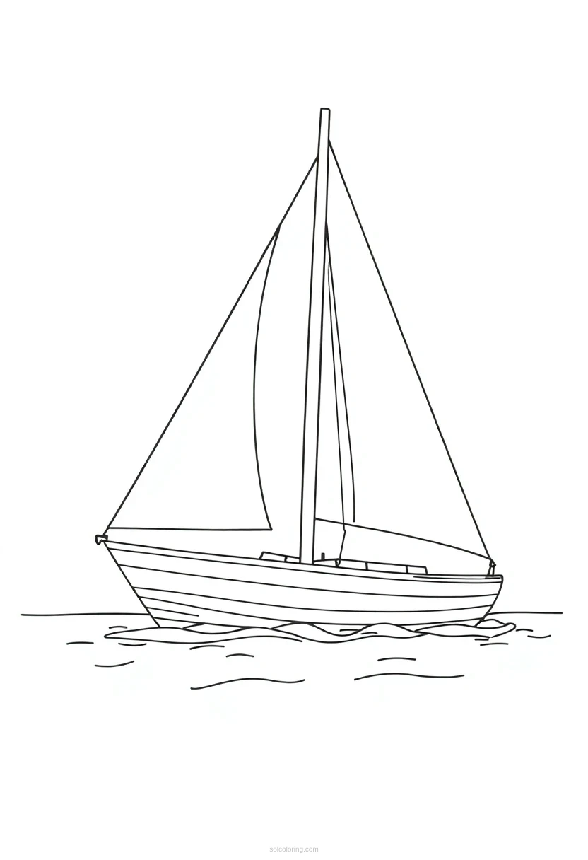 Sailboat coloring page for kids
