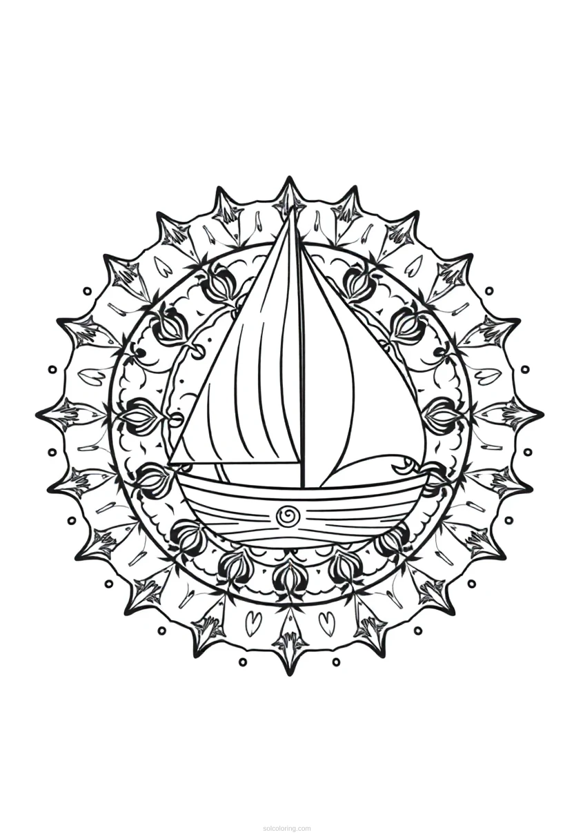 Sailboat coloring page for kids