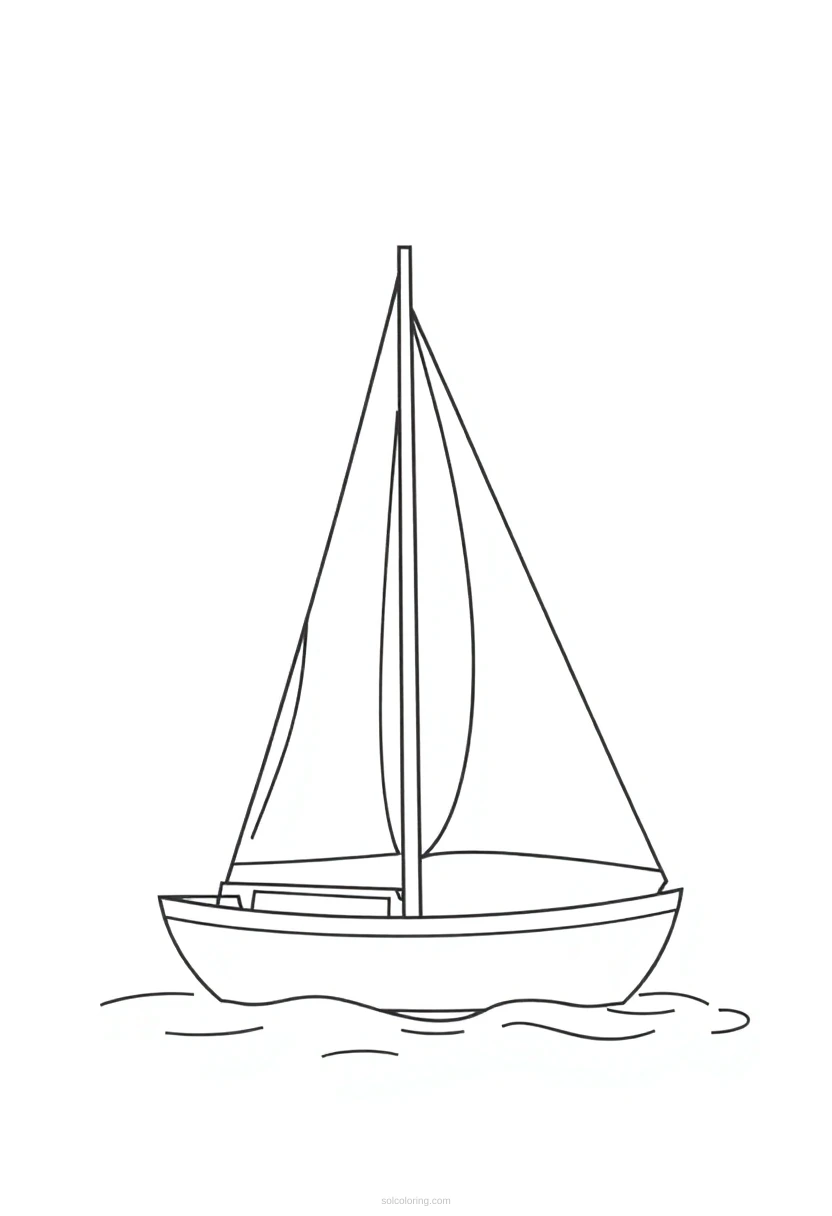 Sailboat coloring page for kids