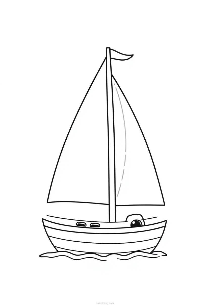Sailboat coloring page for kids