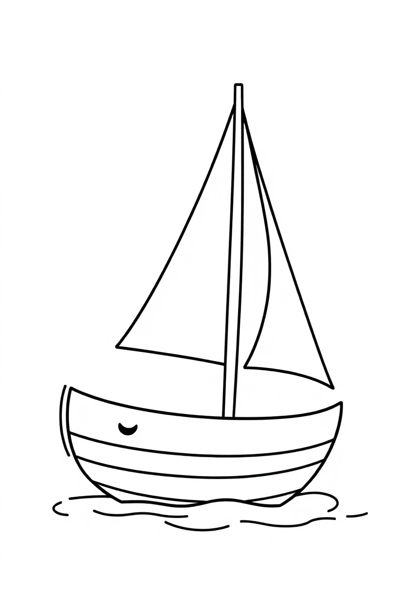 Sailboat coloring page, free printable