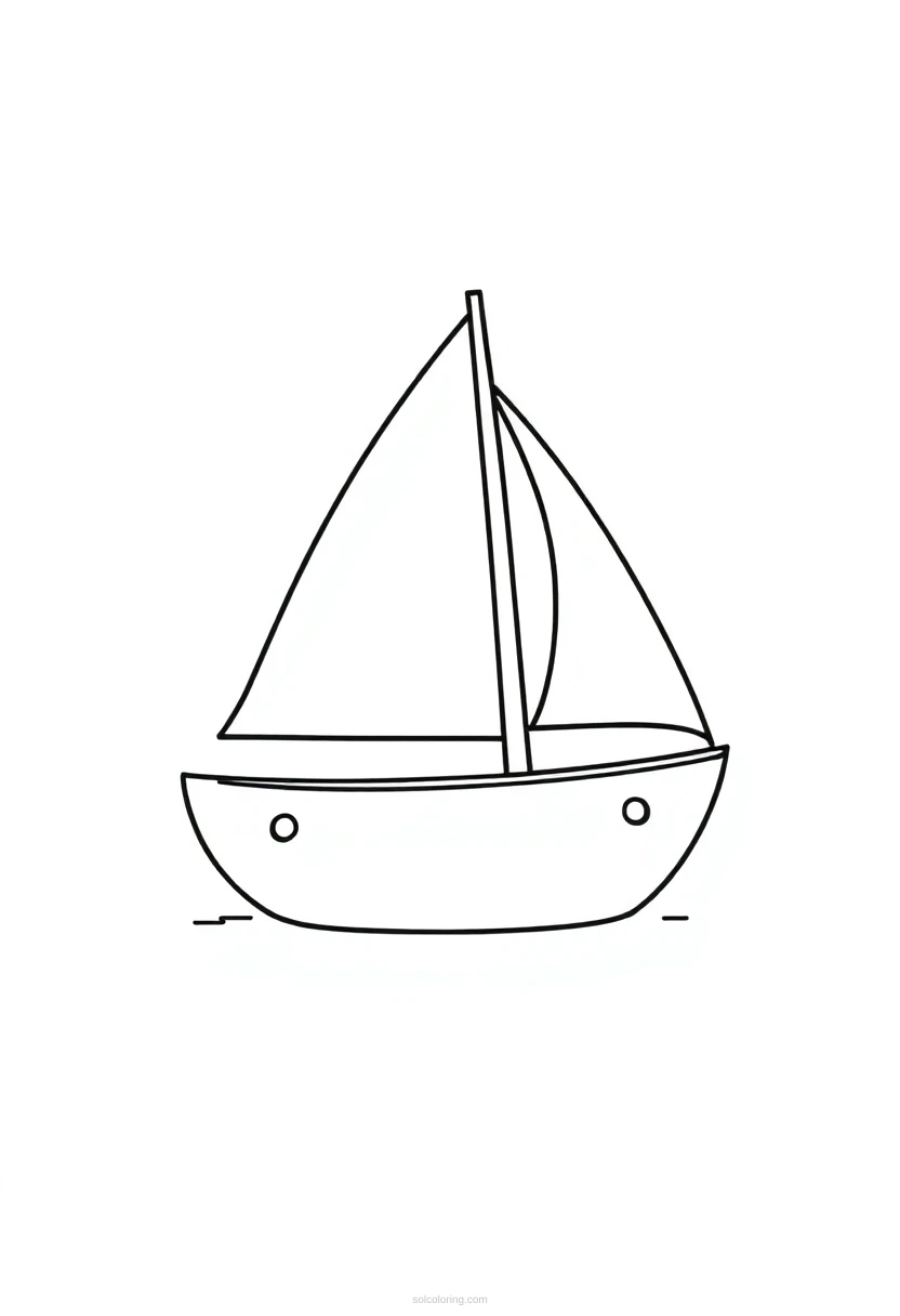 Sailboat coloring page for kids