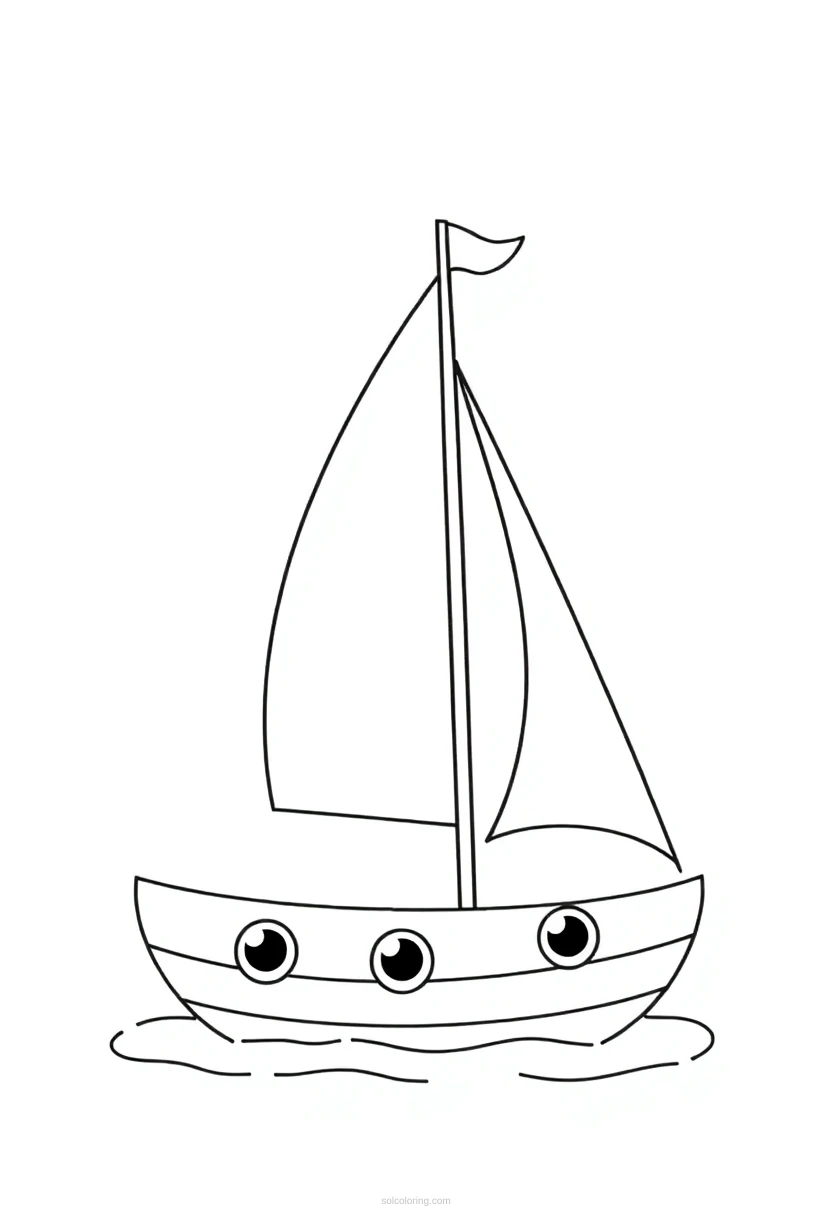 Sailboat coloring page for kids