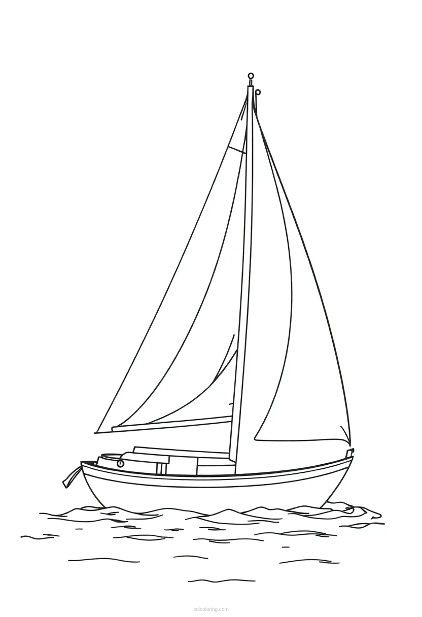 Sailboat coloring page for kids