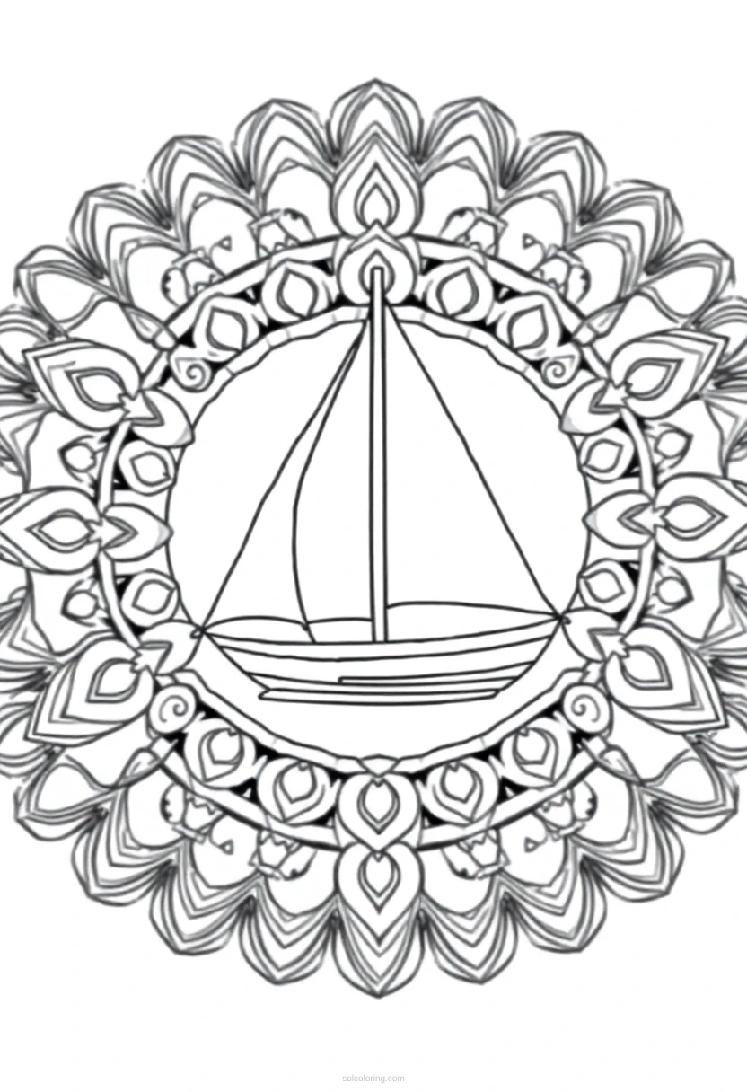 Sailboat coloring page for kids