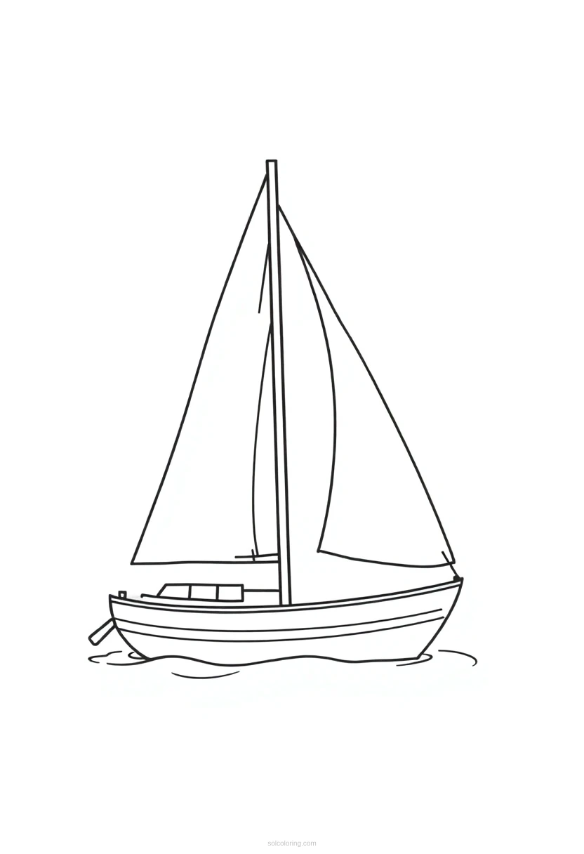 Sailboat coloring page for kids