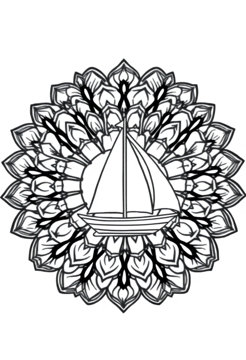 Sailboat coloring page, free printable