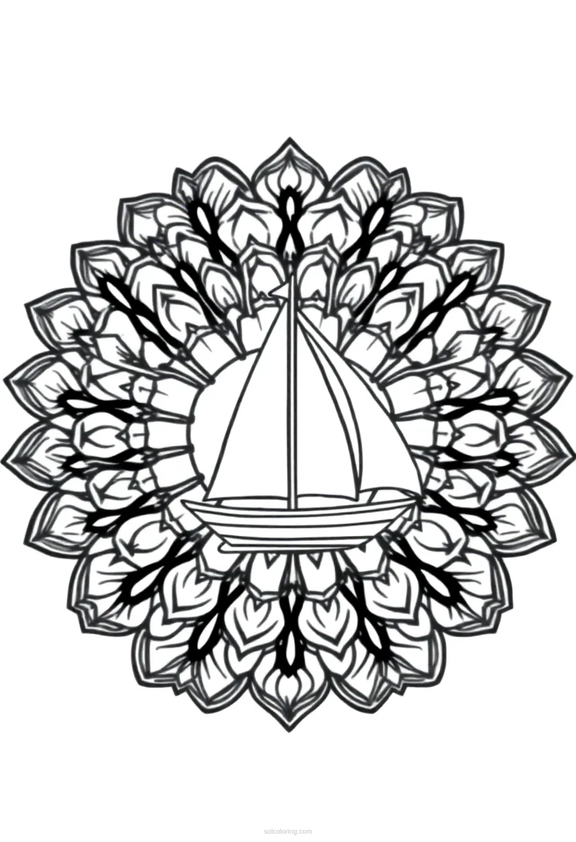 Sailboat coloring page for kids