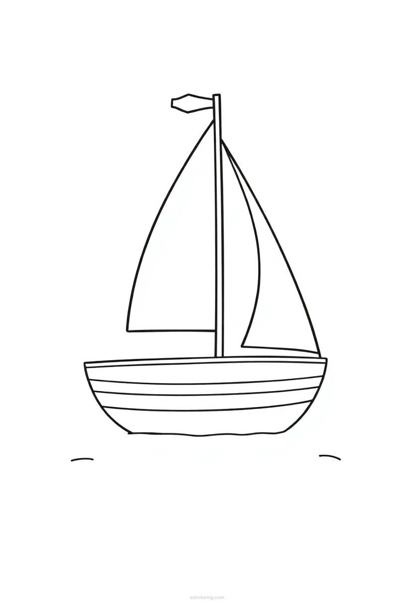 Sailboat coloring page for kids