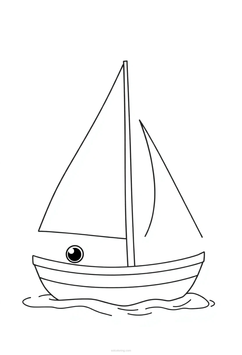 Sailboat coloring page for kids