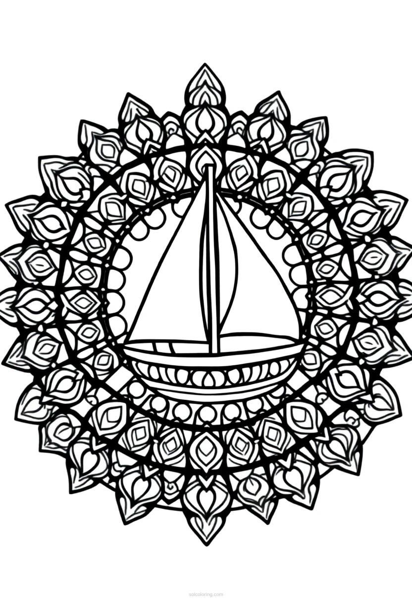 Sailboat coloring page for kids
