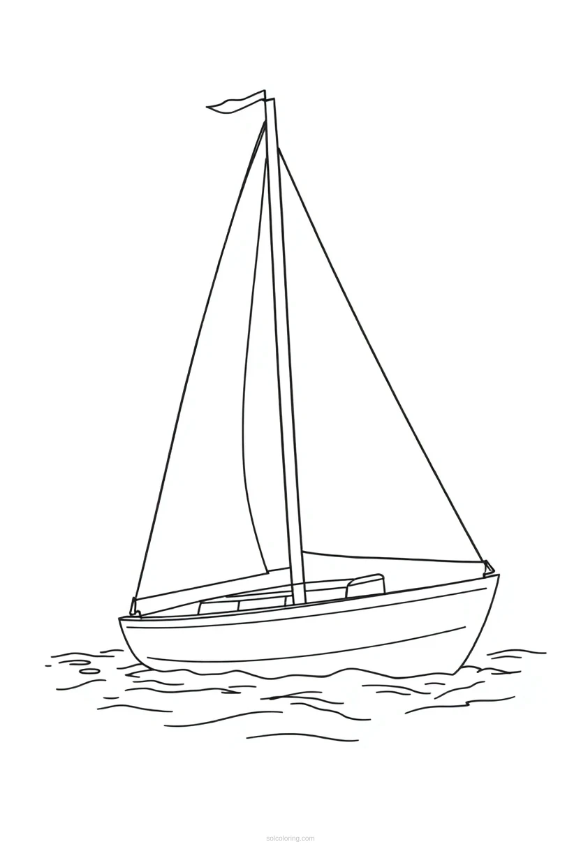 Sailboat coloring page for kids