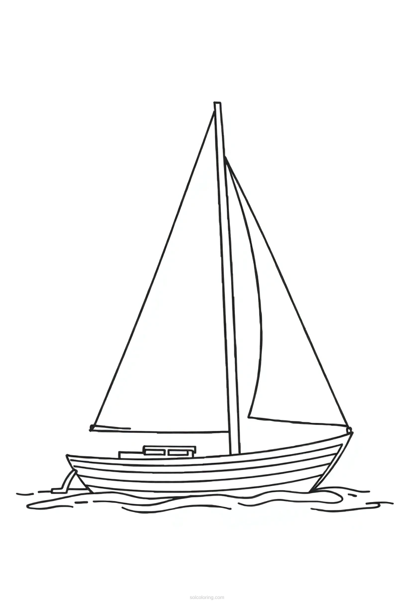 Sailboat coloring page for kids