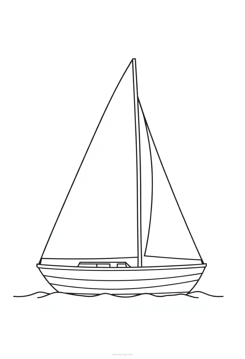 Sailboat coloring page for kids