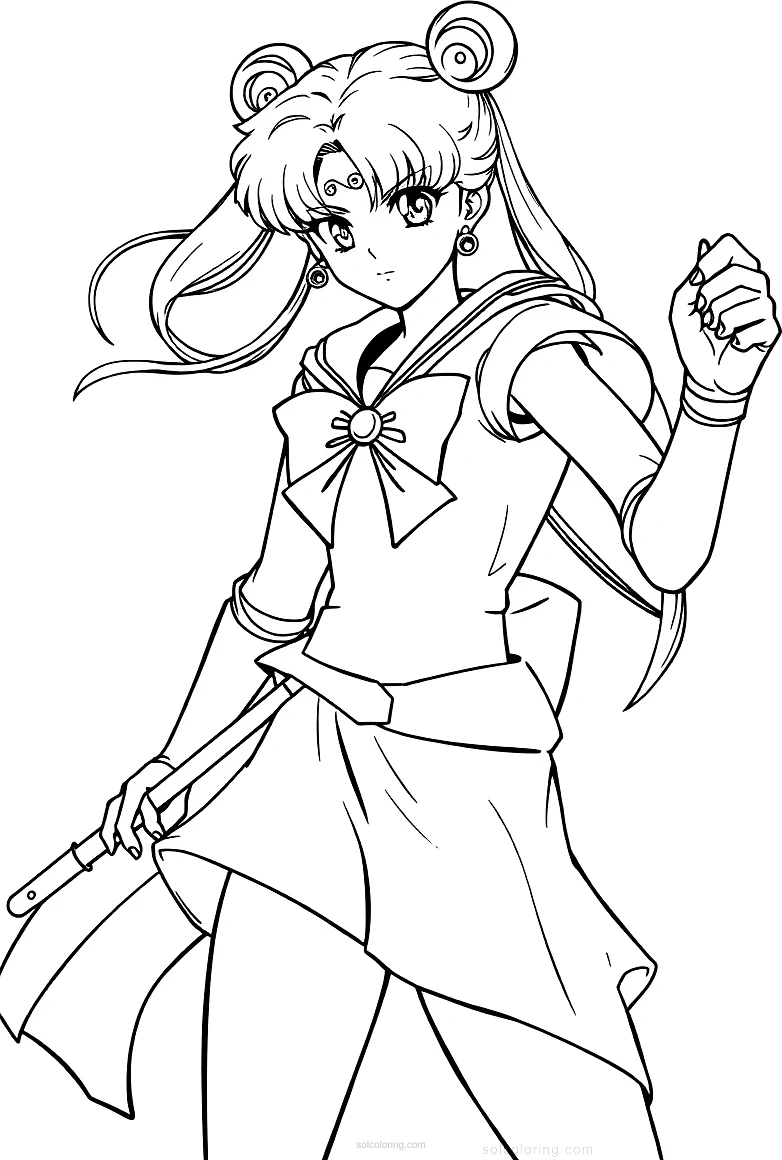 Sailor Moon Style Warrior coloring pages