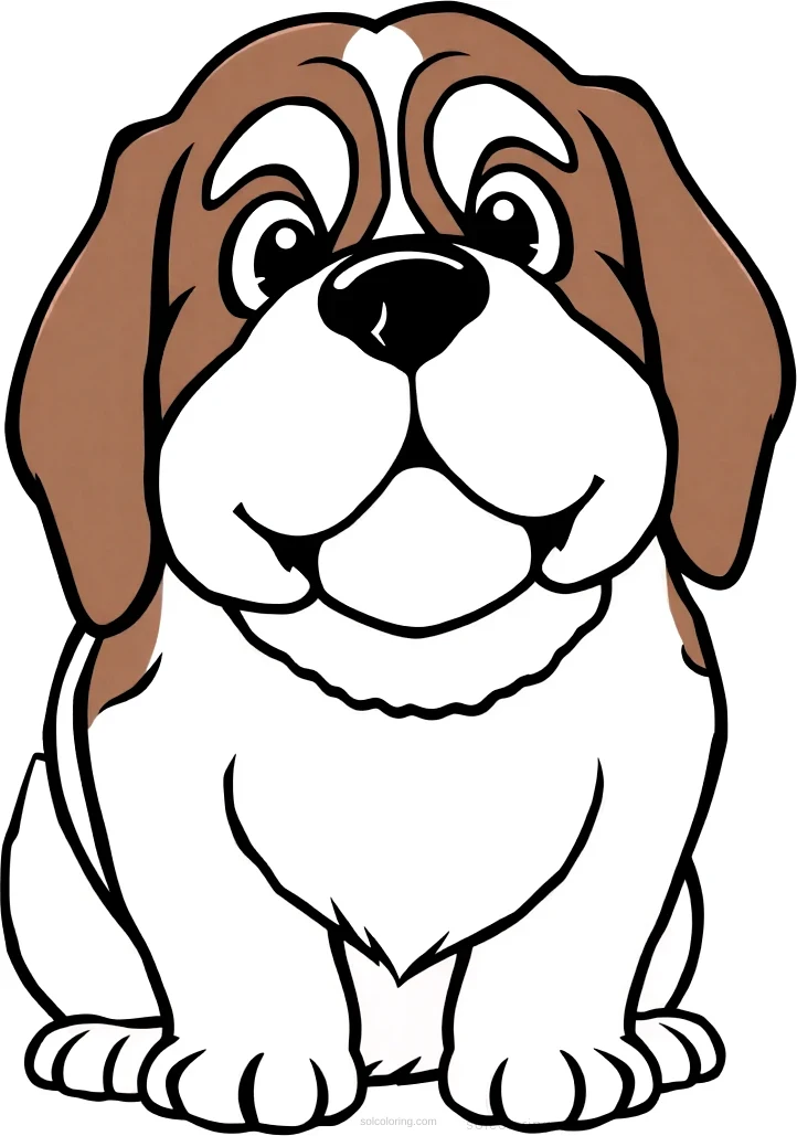 Saint Bernard Rescue Dog coloring page for kids